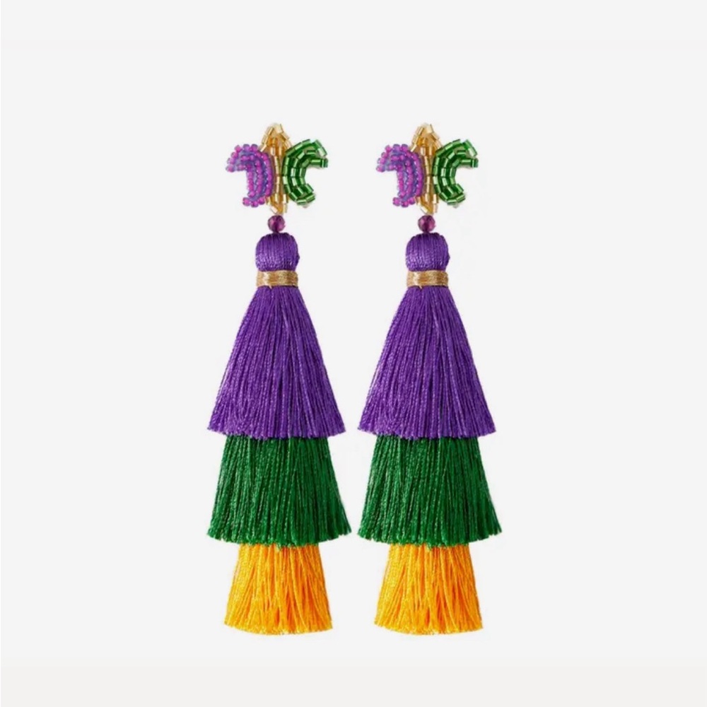 Mardi Gras Earrings tassels